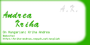 andrea kriha business card